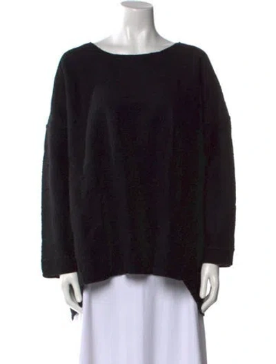 Pre-owned Pas De Calais Bateau Neckline Long Sleeve Sweatshirt In Black