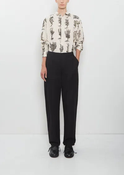 Pas De Calais Brushed Cotton Back Satin Baker Pants In Black