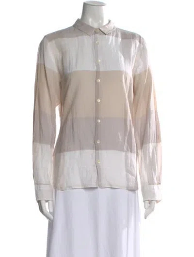 Pre-owned Pas De Calais Colorblock Pattern Long Sleeve Top In Neutral