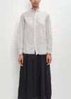 Pas De Calais Cotton Classic Crinkle Shirt In Grey