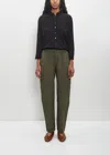 Pas De Calais Cotton Hemp Loose Slim Pants In Khaki