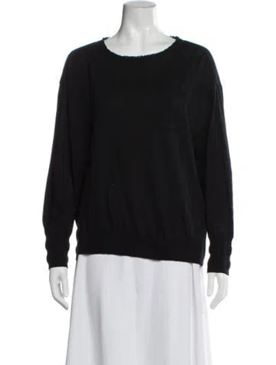Pre-owned Pas De Calais Crew Neck Long Sleeve Top In Black