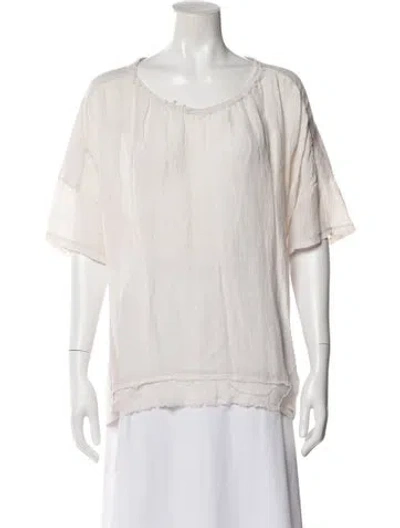 Pre-owned Pas De Calais Crew Neck Short Sleeve Top In Gray