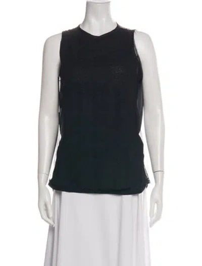 Pre-owned Pas De Calais Crew Neck Sleeveless Top In Black