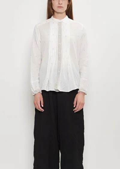 Pas De Calais Cut Dobby Cotton Blouse In White
