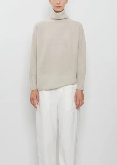 Pas De Calais Fine Wool Loose Turtleneck Pullover In Neutral