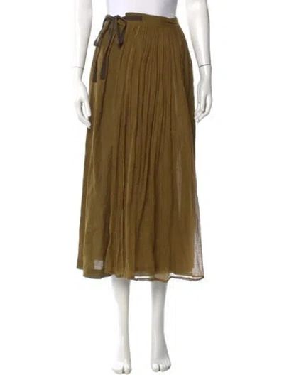 Pre-owned Pas De Calais Glitter Accents Midi Length Skirt In Green