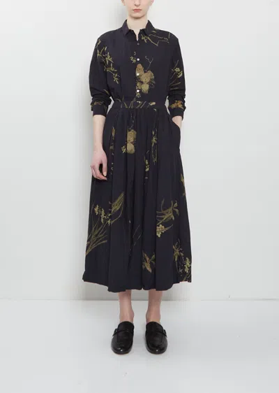 Pas De Calais Japonism Flower Print Skirt In Blue
