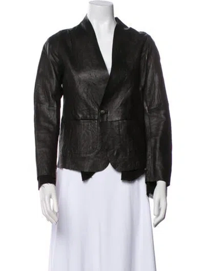 Pre-owned Pas De Calais Leather Evening Jacket In Black