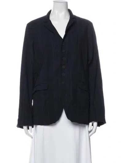 Pre-owned Pas De Calais Linen Blazer In Blue