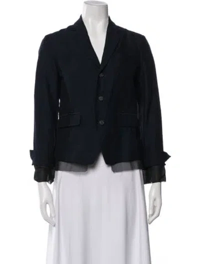 Pre-owned Pas De Calais Linen Blazer In Blue