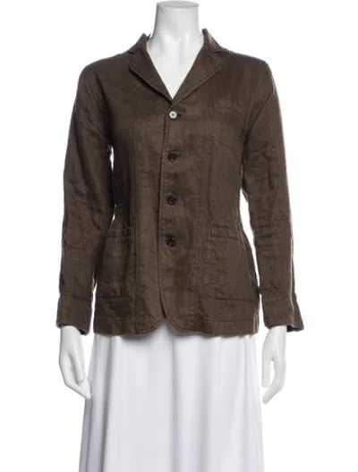 Pre-owned Pas De Calais Linen Blazer In Brown