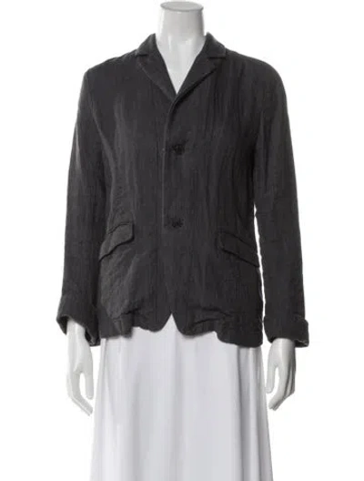 Pre-owned Pas De Calais Linen Blazer In Gray