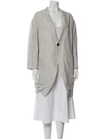 Pre-owned Pas De Calais Linen Blazer In Gray