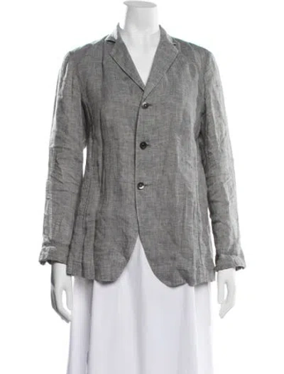 Pre-owned Pas De Calais Linen Blazer In Grey