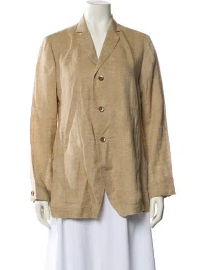 Pre-owned Pas De Calais Linen Blazer In Neutral