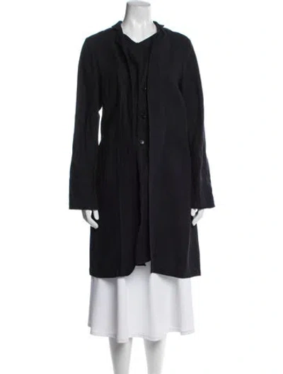 Pre-owned Pas De Calais Linen Coat In Black