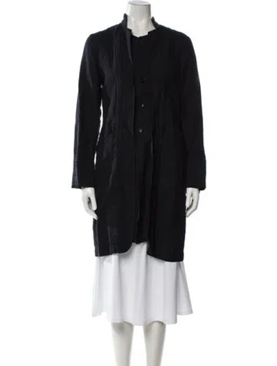 Pre-owned Pas De Calais Linen Coat In Blue