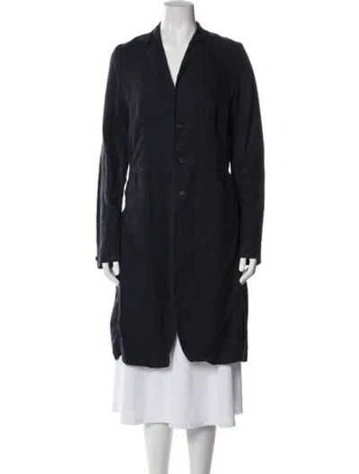 Pre-owned Pas De Calais Linen Coat In Blue