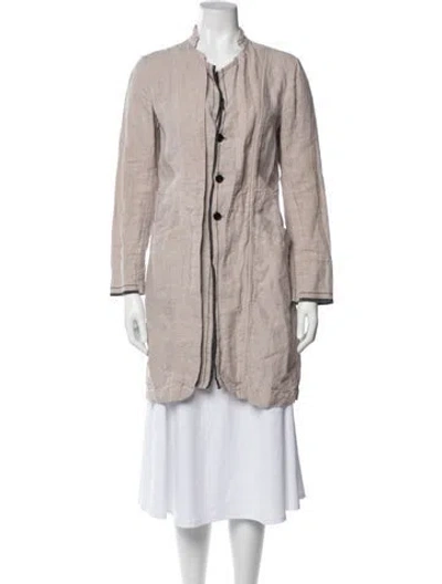 Pre-owned Pas De Calais Linen Coat In Gray