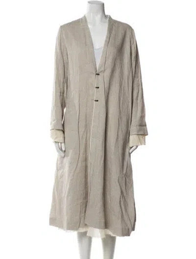 Pre-owned Pas De Calais Linen Coat In Neutral