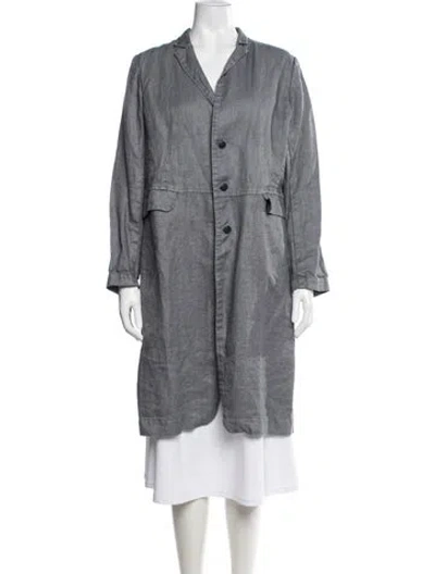Pre-owned Pas De Calais Linen Coat W/ Tags In Gray