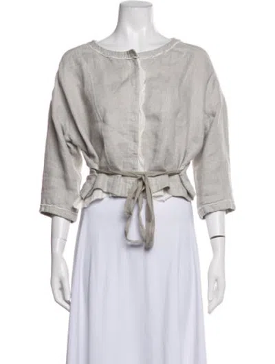 Pre-owned Pas De Calais Linen Jacket In Grey