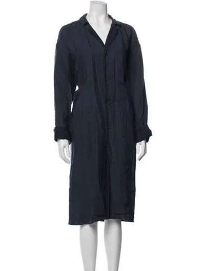 Pre-owned Pas De Calais Linen Knee-length Dress In Blue