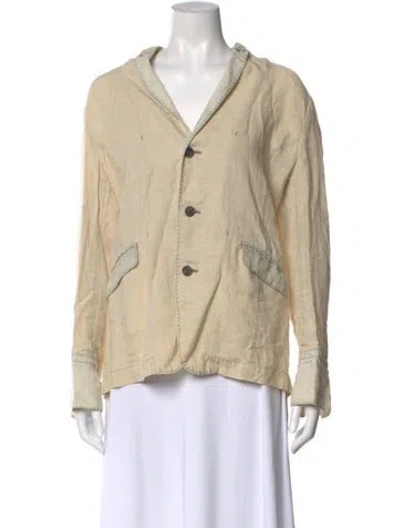 Pre-owned Pas De Calais Linen Long Sleeve Blouse In Neutral