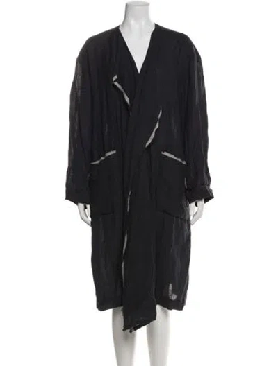 Pre-owned Pas De Calais Linen Robe In Gray