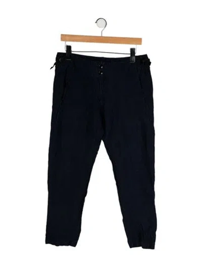 Pre-owned Pas De Calais Linen Skinny Leg Pants In Blue