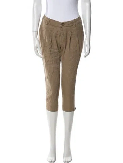 Pre-owned Pas De Calais Linen Skinny Leg Pants In Neutral