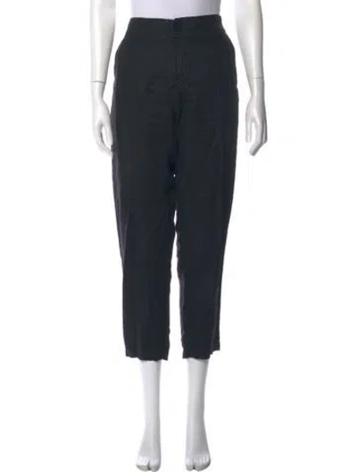 Pre-owned Pas De Calais Linen Straight Leg Pants In Black