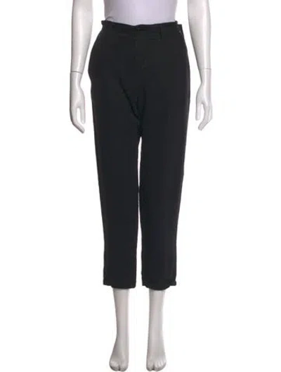 Pre-owned Pas De Calais Linen Straight Leg Pants In Black