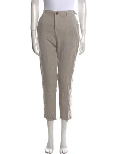 Pre-owned Pas De Calais Linen Straight Leg Pants In Gray