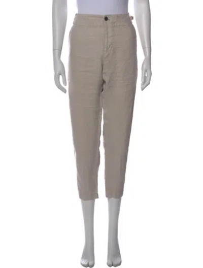 Pre-owned Pas De Calais Linen Straight Leg Pants In Gray