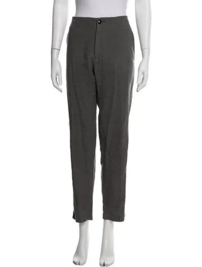 Pre-owned Pas De Calais Linen Straight Leg Pants In Gray