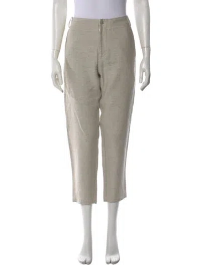 Pre-owned Pas De Calais Linen Straight Leg Pants In Neutral