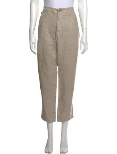 Pre-owned Pas De Calais Linen Straight Leg Pants In Neutral