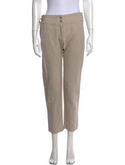 Pre-owned Pas De Calais Linen Straight Leg Pants In Neutrals