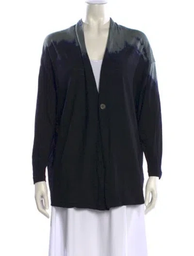 Pre-owned Pas De Calais Linen V-neck Sweater In Black