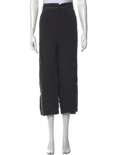 Pre-owned Pas De Calais Linen Wide Leg Pants In Black