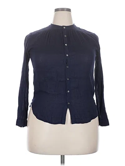 Pre-owned Pas De Calais Long Sleeve Blouse In Blue