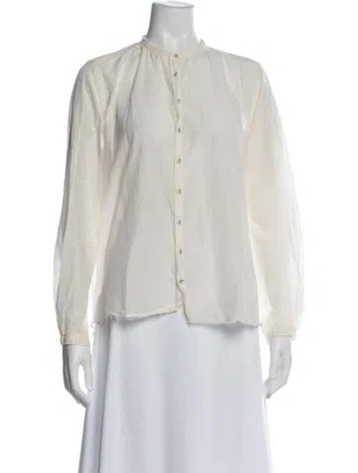 Pre-owned Pas De Calais Long Sleeve Blouse In Neutral