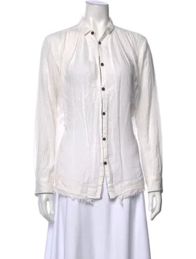 Pre-owned Pas De Calais Long Sleeve Button-up Top In Neutral
