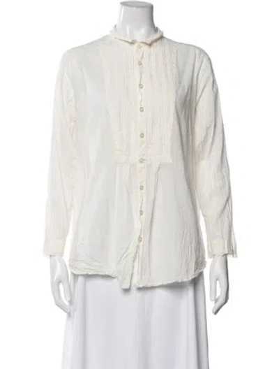 Pre-owned Pas De Calais Long Sleeve Top In White