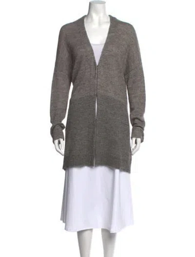 Pre-owned Pas De Calais Open Front Sweater In Gray