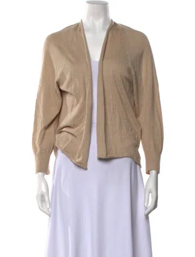 Pre-owned Pas De Calais Open Front Sweater In Neutrals