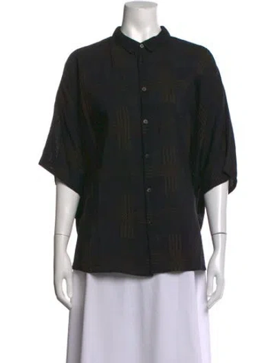 Pre-owned Pas De Calais Plaid Print Short Sleeve Shirt In Multicolor