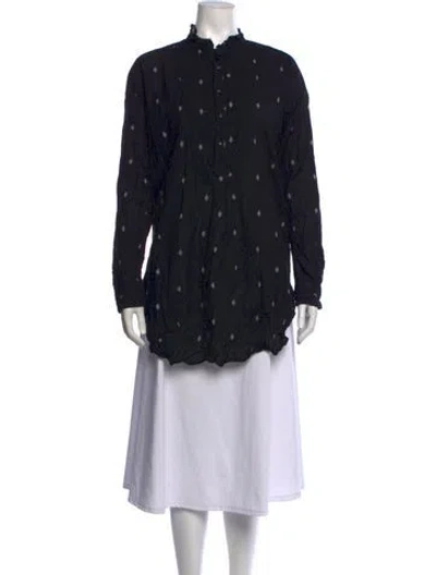Pre-owned Pas De Calais Printed Long Sleeve Tunic W/ Tags In Black